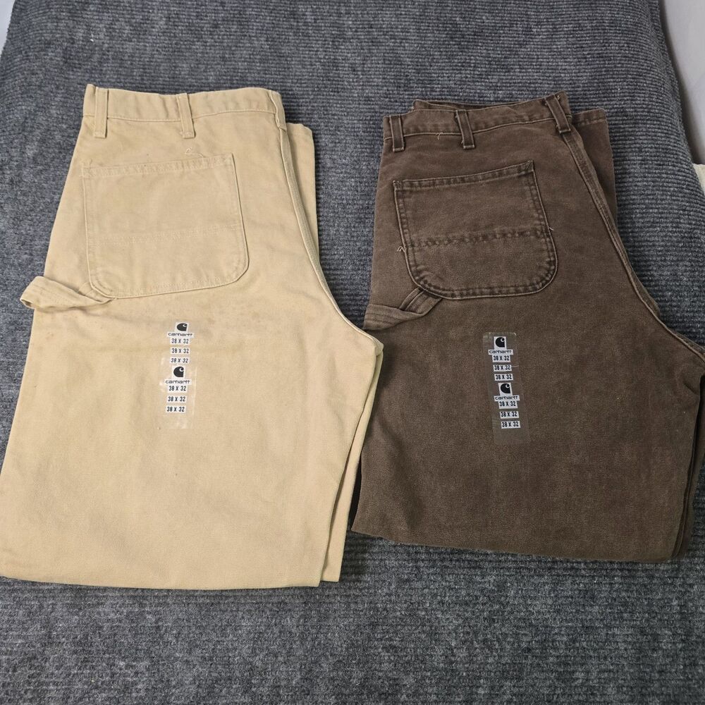 Carhartt  Canvas Carpenter Size 38x32 Pants Workwear Men's 90s Vintage Lot of 2